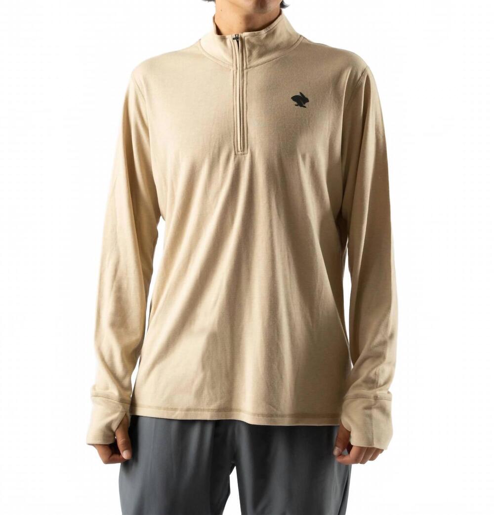 NEW RABBIT outrun half-zip top in irish cream